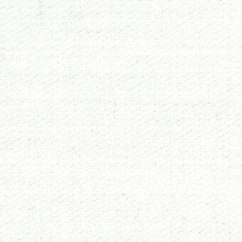 Moroso Pantera fabric swatch in white with granular texture, displaying subtle mottling and dark speckles; label details brand, fabric type, color.